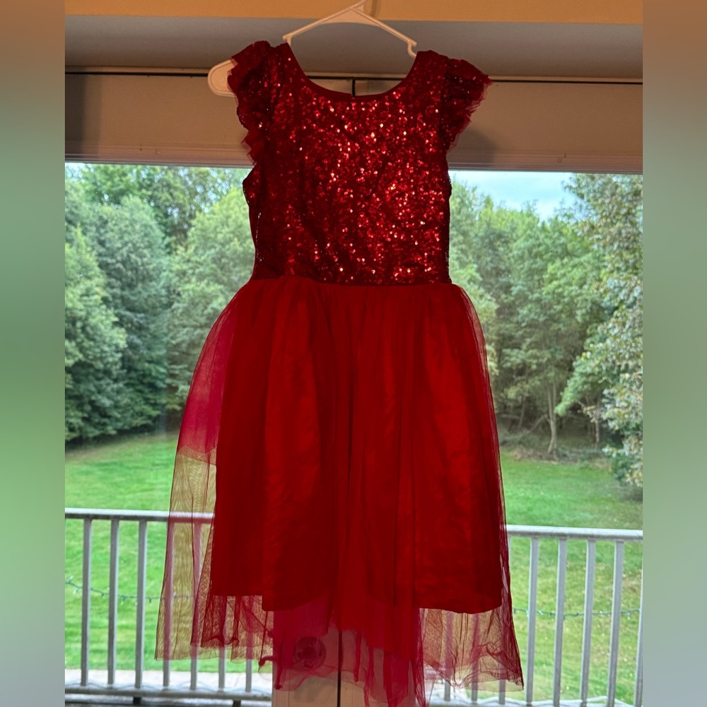 Kids red dress, size 14/16